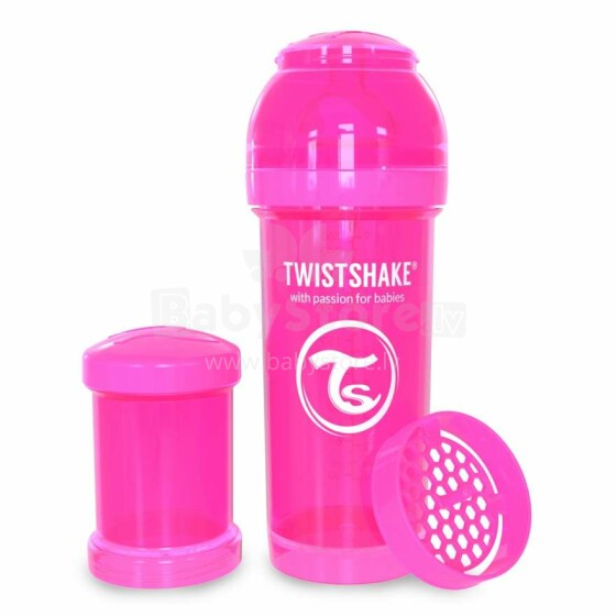 Twistshake Art.78007 Pink  Анти-коликовая бутылочка 260 мл