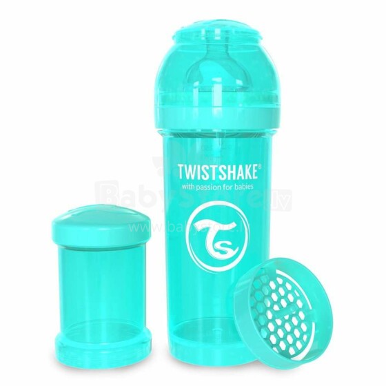 Twistshake Art.78035 Turquoise  Бутылочка-шейкер для кормления 260 мл