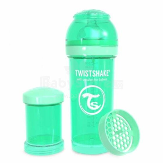 Twistshake Art.78257 Pastel Green Barošanas pudele 260 ml