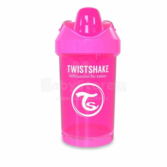 „Twistshake Crawler Cup“ 78058 rožinis butelis su snapeliu nuo 8+ mėnesių, 300 ml