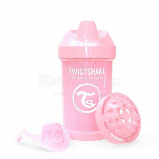 Twistshake Crawler Cup Art.78273 Pastel Pink Pudelīte ar snīpi no 8 +mēn, 300 ml