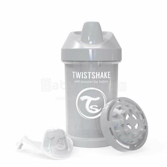 Twistshake Crawler Cup Art.78278 Pastel Grey Pudelīte ar snīpi no 8 +mēn, 300 ml