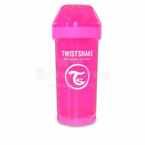 „Twistshake Kid Cup“ 78068 rožinis buteliukas su snapeliu nuo 12+ mėnesių, 360 ml