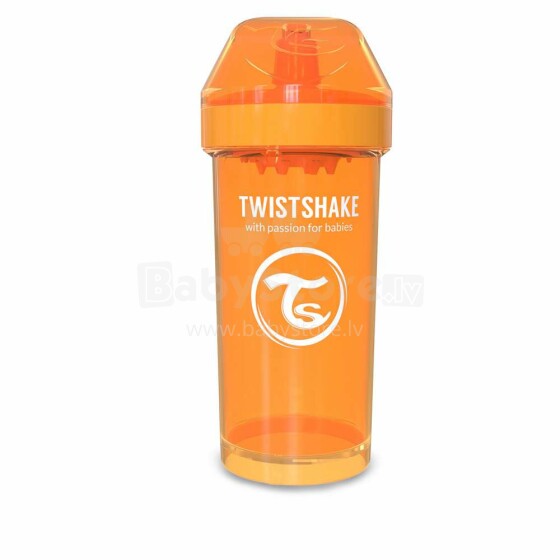 „Twistshake Kid Cup“ 78070 oranžinis buteliukas su snapeliu nuo 12+ mėnesių, 360 ml