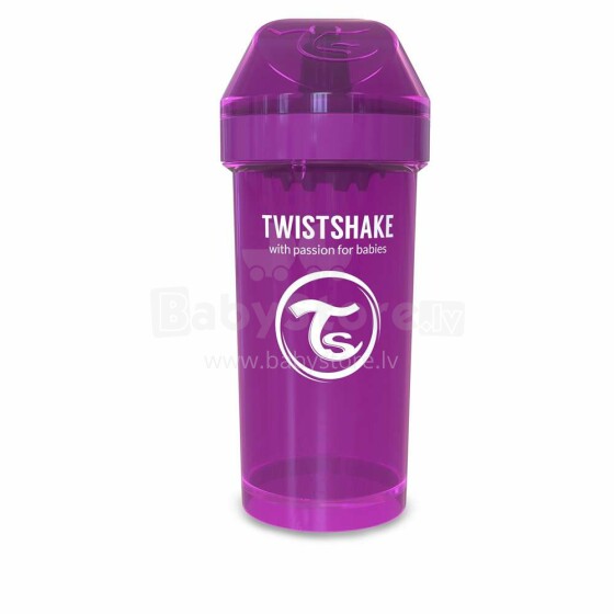 „Twistshake Kid Cup“ 78072 purpurinis butelis su snapeliu nuo 12+ mėnesių, 360 ml