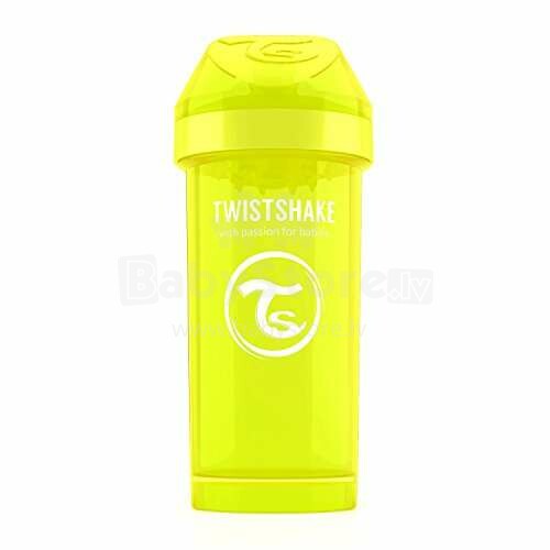 „Twistshake Kid Cup“ 78076 geltonas butelis su snapeliu nuo 12+ mėnesių, 360 ml