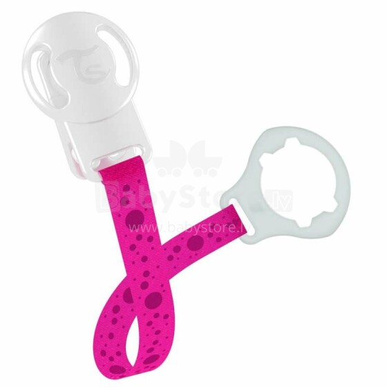 Twistshake Pacifier Clip Art.78094 Pink Māneklīša ķēde (Knupja turētājs) ar klipsi