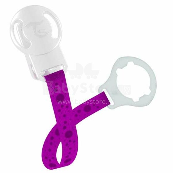 Twistshake Pacifier Clip Art.78098 Purple Māneklīša ķēde (Knupja turētājs) ar klipsi