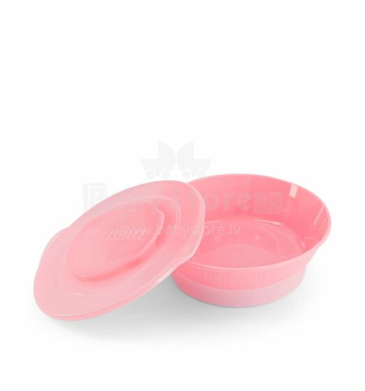 Twistshake Bowl Art.78149 Pastel Pink Macību blodiņa ar vāku