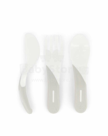 Twistshake Learn Cutlery Art.78207 White  Galda piederumu komplekts