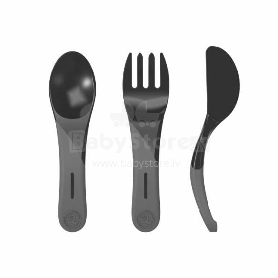 Twistshake Learn Cutlery Art.78208 Black  Galda piederumu komplekts