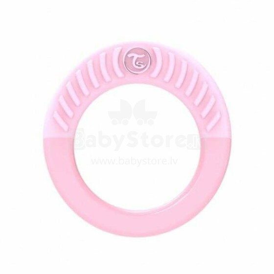 „Twistshake Teether Art.78239“ pastelinės rožinės spalvos dantų žiedas vėsiai auga nuo 3 mėnesių.