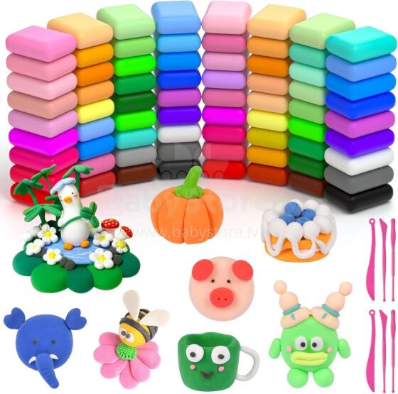 Modelling Clay Starter Set Art.103265 modelēšanas māla sākuma komplekts, 72 krāsas