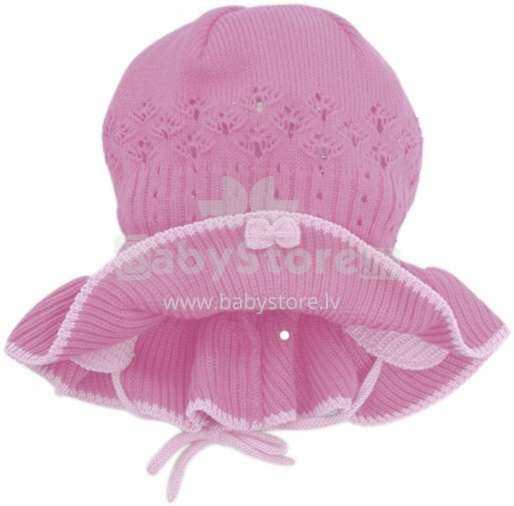Lenne'14 Paula Art.14241-176  Knitted cap Вязанная детская хлопковая шапка для девочек на завязочках