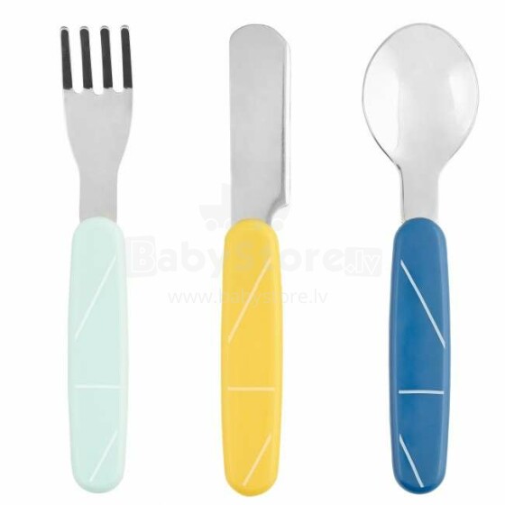 „Babymoov“ stalo įrankiai Art.A102403 „Azur“ stalo įrankių rinkinys šaukštas, šakutė ir peilis