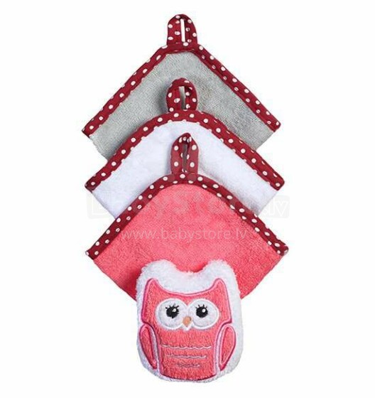 Baby Ono Art.149 Pink Набор моющих рукавиц с губкой(3шт.)