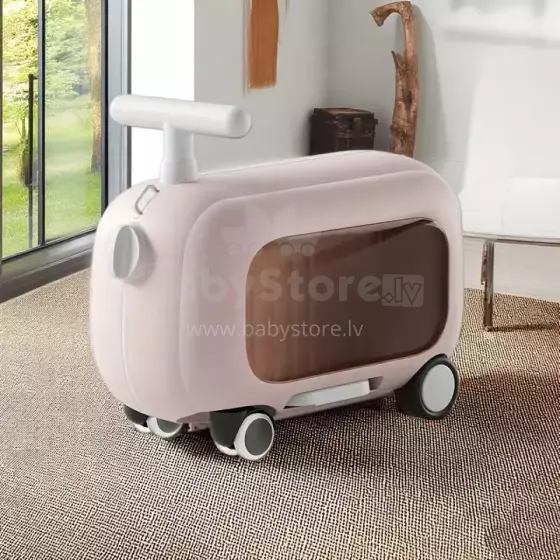 Travel Boarding Luggage Suitcase Art.103734 Pink Suitcase-seat on wheels 3 in 1