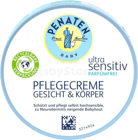 Penaten Ultra Sensitive Cream Art.103757  Krēms sejai un kermeņiem bērniem no 0+ mēn,100ml