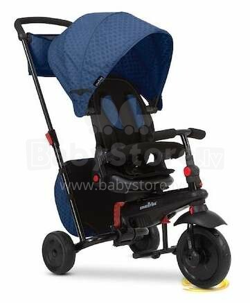 „Smart Trike SmarTfold 700 Blue Art“. STFT5500800 Vaikiškas triratukas vežimėlis su ratukais iš poliuretano, rankena ir stogu