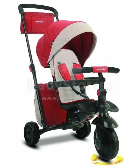 Smart Trike SmarTfold 600 Red Art.STFT5100500   Bērnu  trīsritenis-rati ar  poliuretāna riteņiem, rokturi un jumtiņu