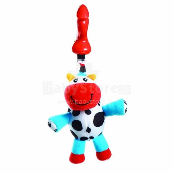 Tiny Love Cow Art.TL1108000458R  Плюшевая погремушка-подвеска с вибрацией
