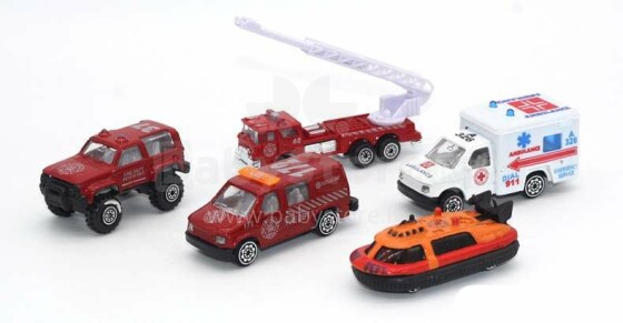 4KIDS Fire Rescue Art.292993 Ugunsdzēsēju transportlīdzekļi ar inerces mehanismu, 1 gab.