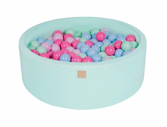 MeowBaby® Color Round Art.104048 Mint Бассейн сенсорный сухой с шариками(200шт.)