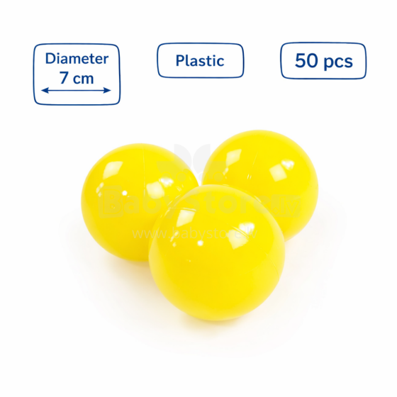 Meow Extra Balls  Art.104239 Yellow  Мячики для сухого бассейна  Ø 7 cm, 50 шт.