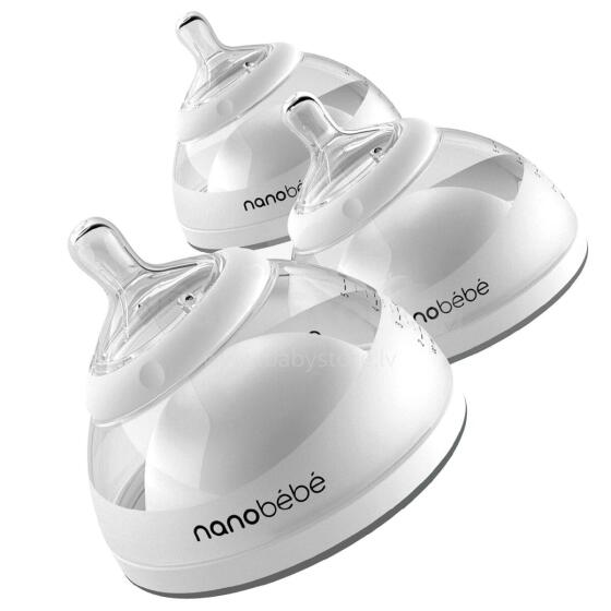 Nanobebe Breast Milk Baby Bottle Art.104286 Pudelīšu komplekts mātes piena savākšanai,3 gab