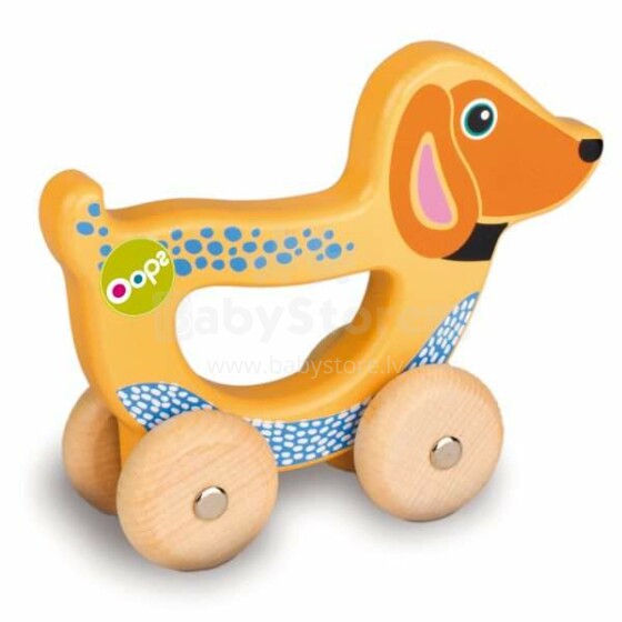 Oi, šuo, 17008,22 „Easy-Go“ medinis vaikiškas žaislas ant ratų