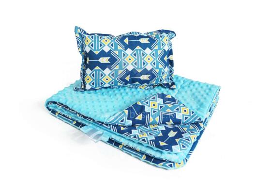 La bebe™ Minky Set 50x75/25x35 Art.104601 Комплект белья - мягкое двухсторонее одеяло-пледик из микрофибры + подушка