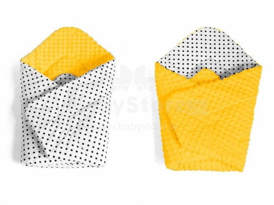 La bebe™ Swaddle Minky+Cotton Art.104627 Yellow Mazuļu konvertiņš divpusēja 75x75cm