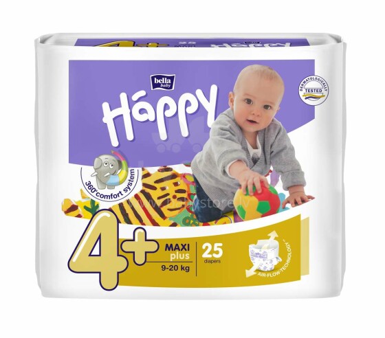 Happy Maxi Bērnu autiņbiksītes 4+izmērs no 9-20kg, 25gab.