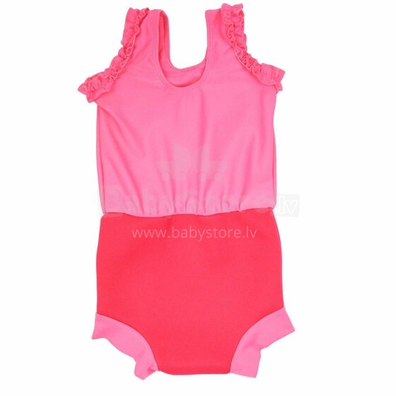 Splash About Happy Nappy Pink Geranium Art.CHNGP maudymosi kostiumėlis su sauskelnėmis