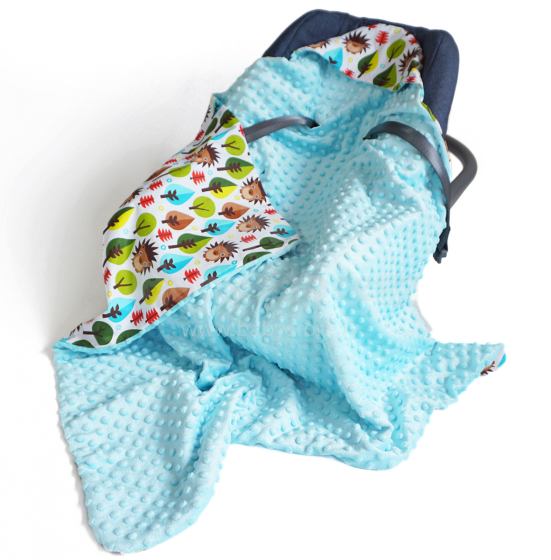 „Baby Love Minky Art.104799“ Aukščiausios kokybės lengvas dvipusis antklodės apdaras su gobtuvu (90x90 cm)