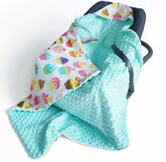 Baby Love Minky Art.104804 Высококачественное детское двустороннее легкое одеяло-конверт с капюшоном (90x90 см)