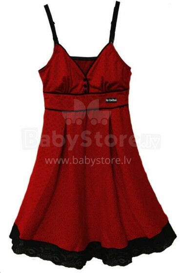 La Bebe™ Nursing Cotton Mia Art.10486 Red Nightgown