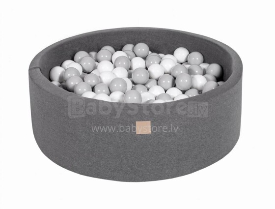MeowBaby® Color Round Art.105093 Dark Grey   Sauss baseins ar bumbiņām(200gab.)