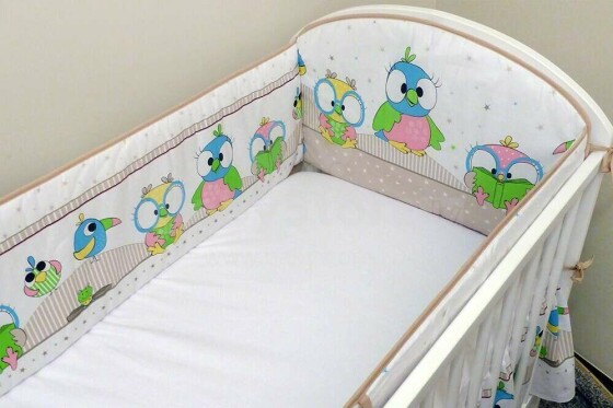 ANKRAS Bērnu gultiņas aizsargapmale Papagailīši 360 cm