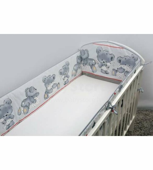 ANKRAS Art.701 Bērnu gultiņas aizsargapmale  360 cm MIKA grey