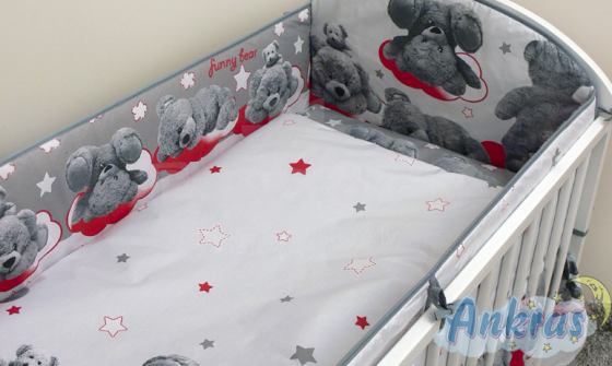 Ankras  Art.701 Bērnu gultiņas aizsargapmale Funny Bear 360 cm