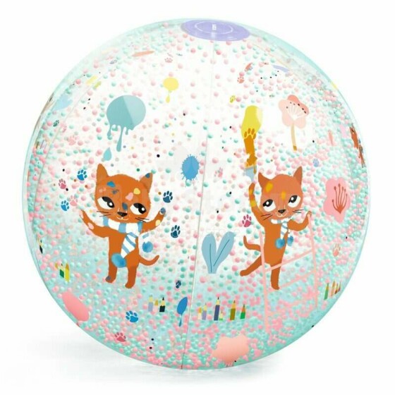 Djeco Ball Bubbles Art.DJ00177 Piepūšamā bumba ar krāsainām bumbiņām