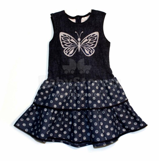 Tinex-NK Art.458111 Stilinga vaikiška suknelė Mėlyna su sidabriniu drugeliu