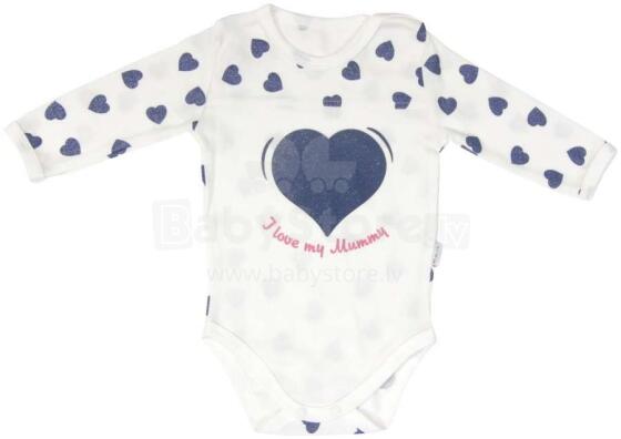 Mamatti Heart Love Art.BG8100  bērnu kokvilnas  bodijs ar garajām piedurknēm