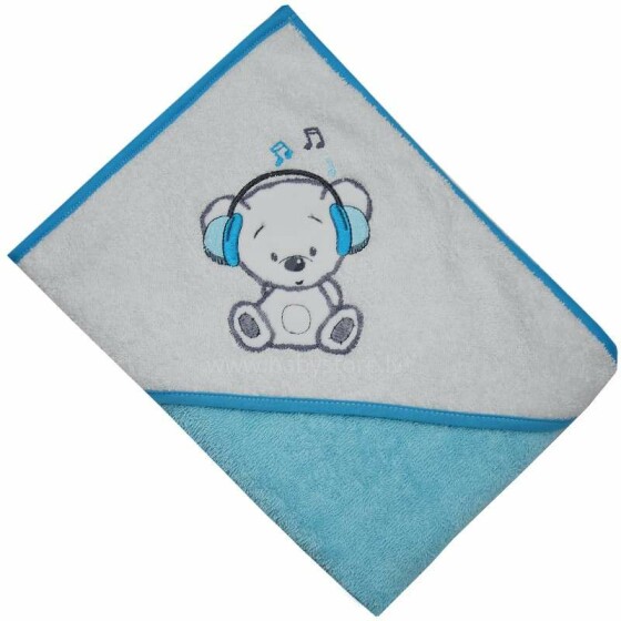 Eko Bear Art.OK-07 Turquoise Махровое полотенце с капюшоном 100 х100 см