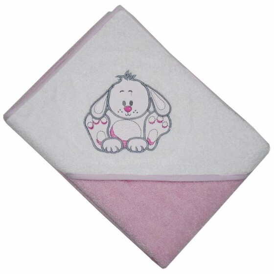 Eko Bunny Art.OK-08 Pink Махровое полотенце с капюшоном 100 х100 см