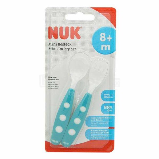NUK Mini Cutlery Set Art.SE35 Набор столовых приборов от 8 месяцев 2 шт.