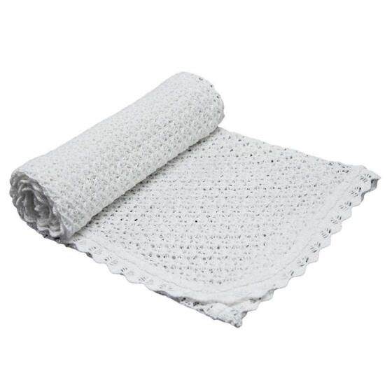 Eko Blanket Art.PLE-06 White Mīkstā kokvilnas sedziņa (plediņš) 90x90cm