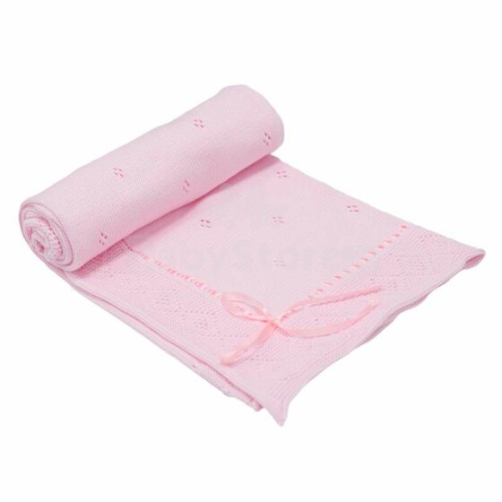 Eko Blanket Art.PLE-07 Pink Mīkstā kokvilnas sedziņa (plediņš) 80x70cm