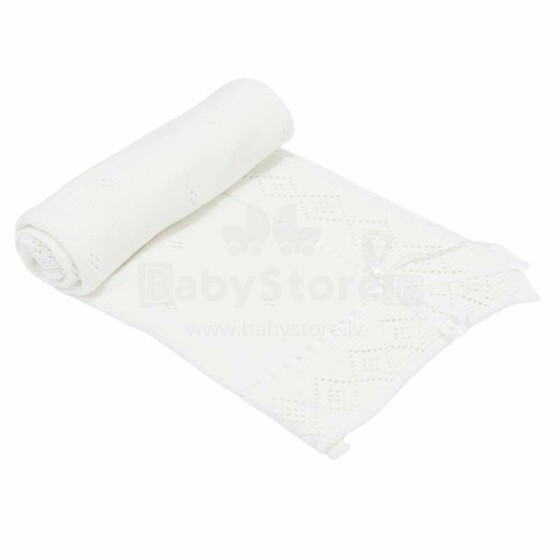 „Eko“ antklodė Art.PLE-07 balta minkštos medvilnės antklodė (languota) 80x70cm